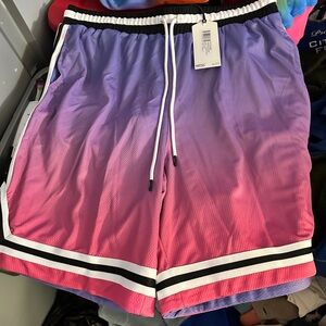 Wesc Pink and Purple Gradient Athletic Shorts